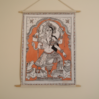 Srikalahasti Kalamkaari inspired- Medium scroll- Ardhanarishwar