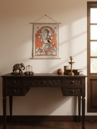 Kalamkaari inspired- Medium scroll- Ardhanarishwar