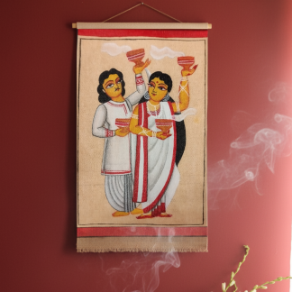 1000246037 Kalighat inspired- Babu- Biwi with Dhunuchi