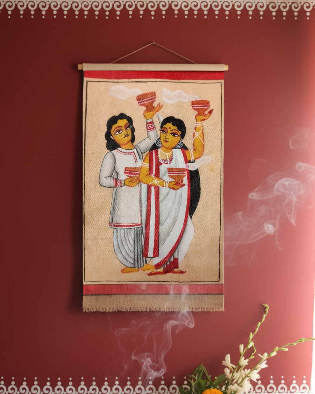 Kalighat inspired- Babu- Biwi with Dhunuchi
