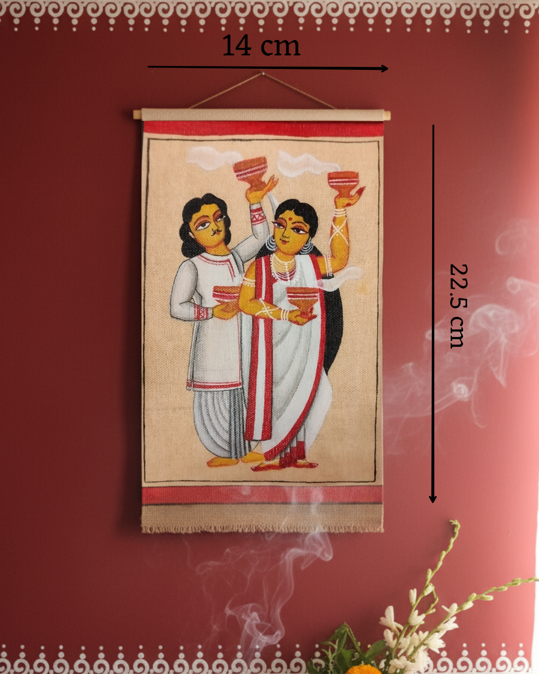 Kalighat inspired- Babu- Biwi with Dhunuchi - Image 2