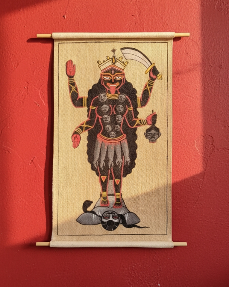 Kalighat inspired- Maa Kali- Medium scroll