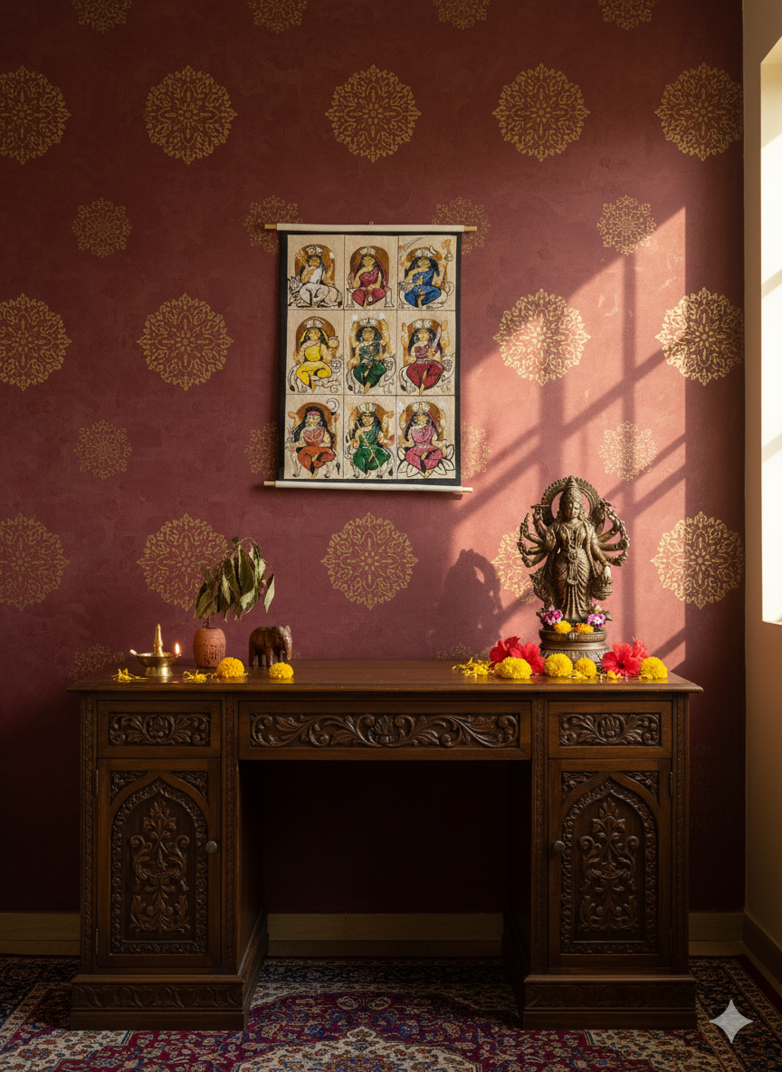 Kalighat inspired- Medium scroll - Navdurga - Image 2