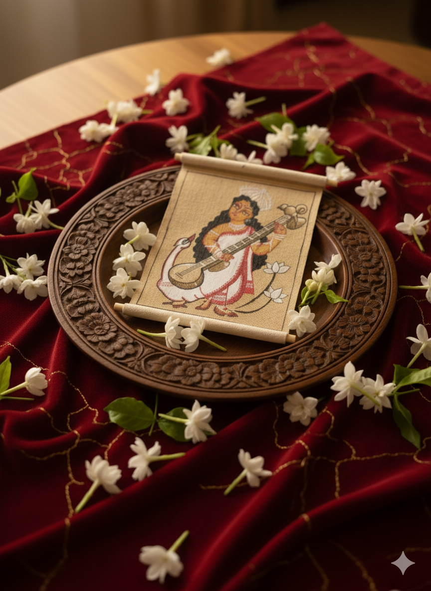 Kalighat inspired- Saraswati- Mini - Image 2