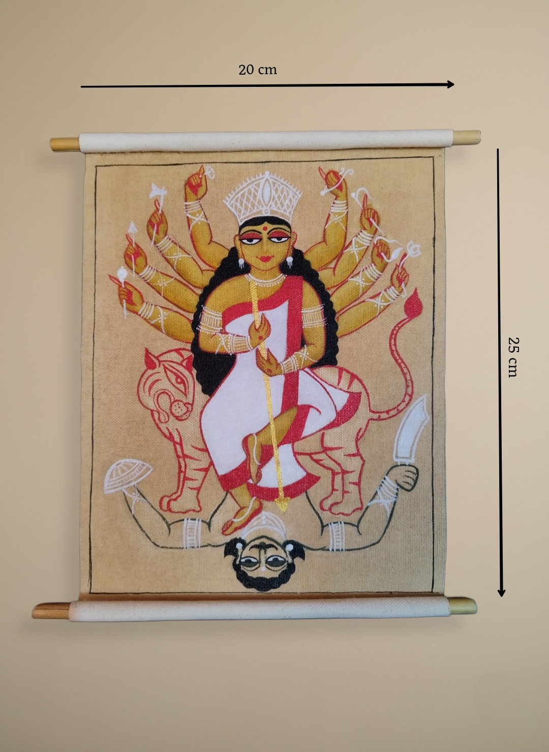 Kalighat inspired- Medium scroll - Maa Durga - Image 4