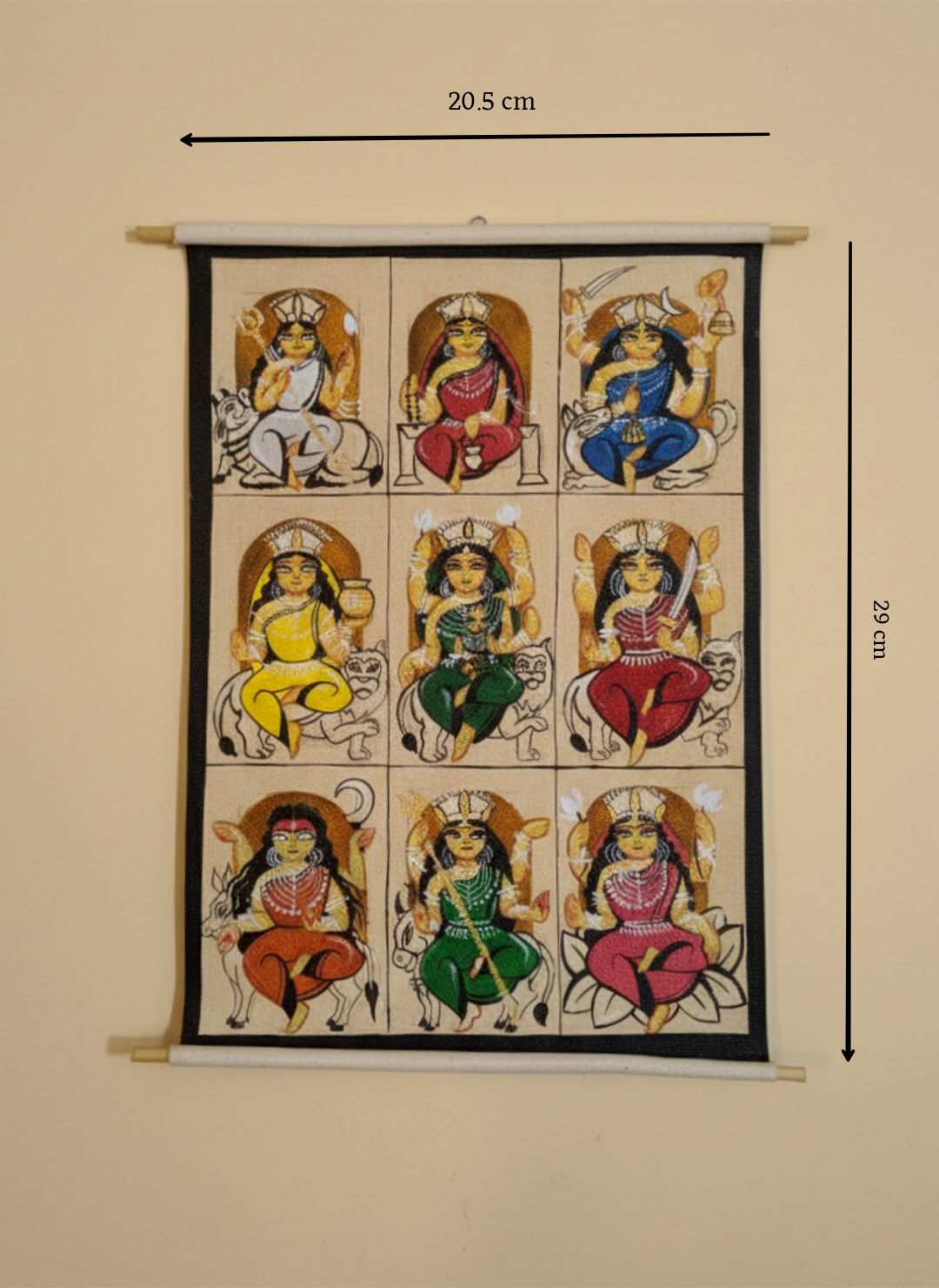 Kalighat inspired- Medium scroll - Navdurga - Image 3