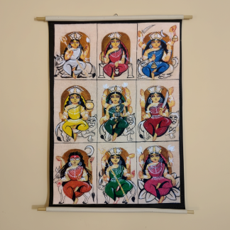 Picsart_25-09-27_23-47-21-002 Kalighat inspired- Medium scroll - Navdurga