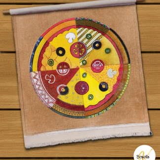 1000247461 Pizza in 8 Indian painting slices